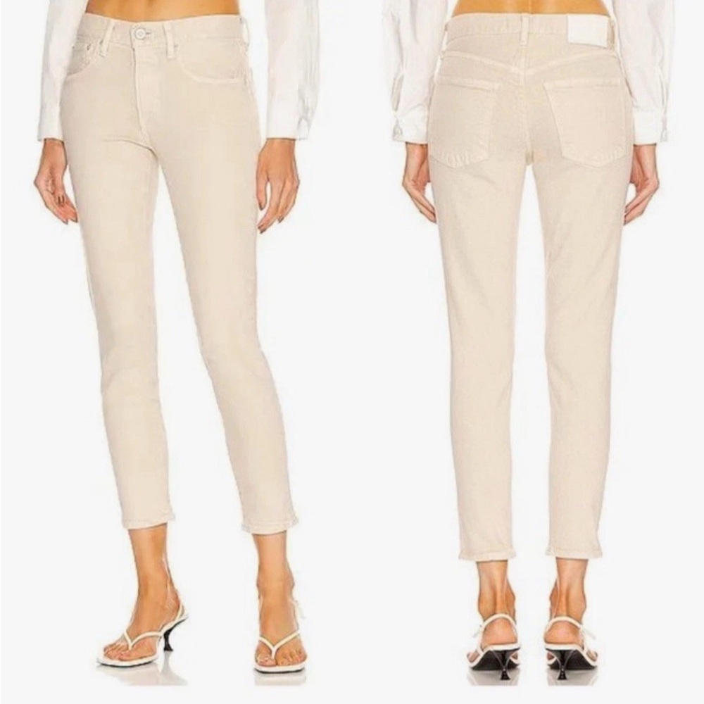 Moussy Vintage Wolfcreek Mid-rise Light Beige Skinny Jeans Japan - 28